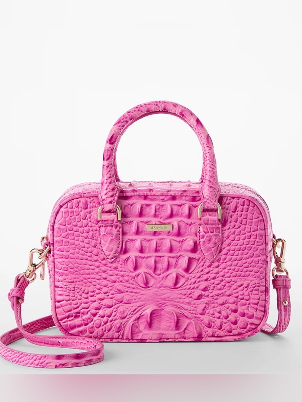 Brahmin Candy Pink Mara Leather Satchel Handbag NWT - Picture 8 of 12